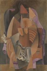 Pablo Picasso. Woman in a Chemise in an Armchair, Paris, late 1913–early 1914. Oil on canvas, 59 x 39 1/8 in (149.9 x 99.4 cm). Promised Gift from the Leonard A. Lauder Cubist Collection. © 2014 Estate of Pablo Picasso/Artists Rights Society (ARS), New York.